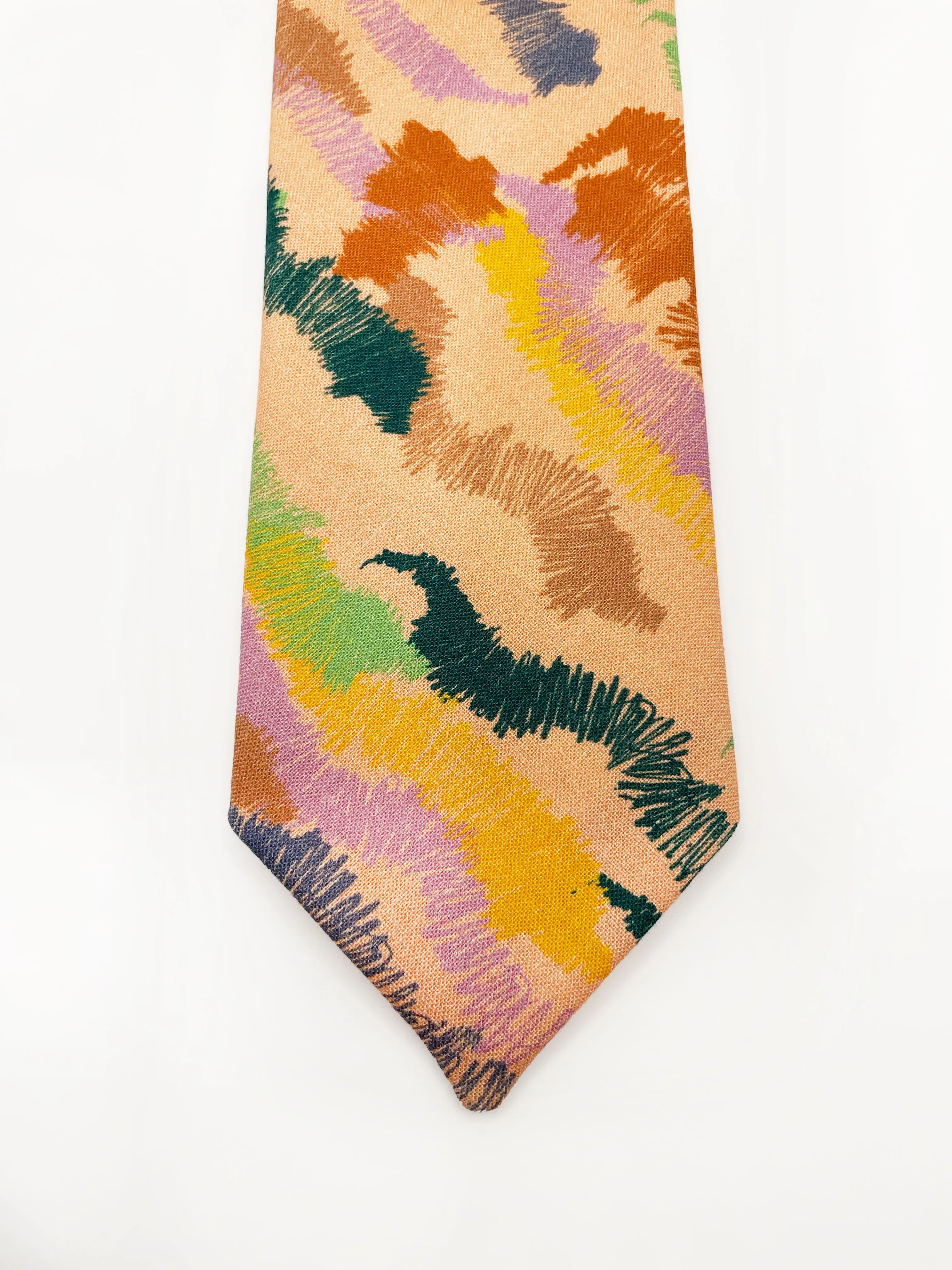 Abstract Earth Tone Necktie  Sonoran Desert Hills Boho Necktie