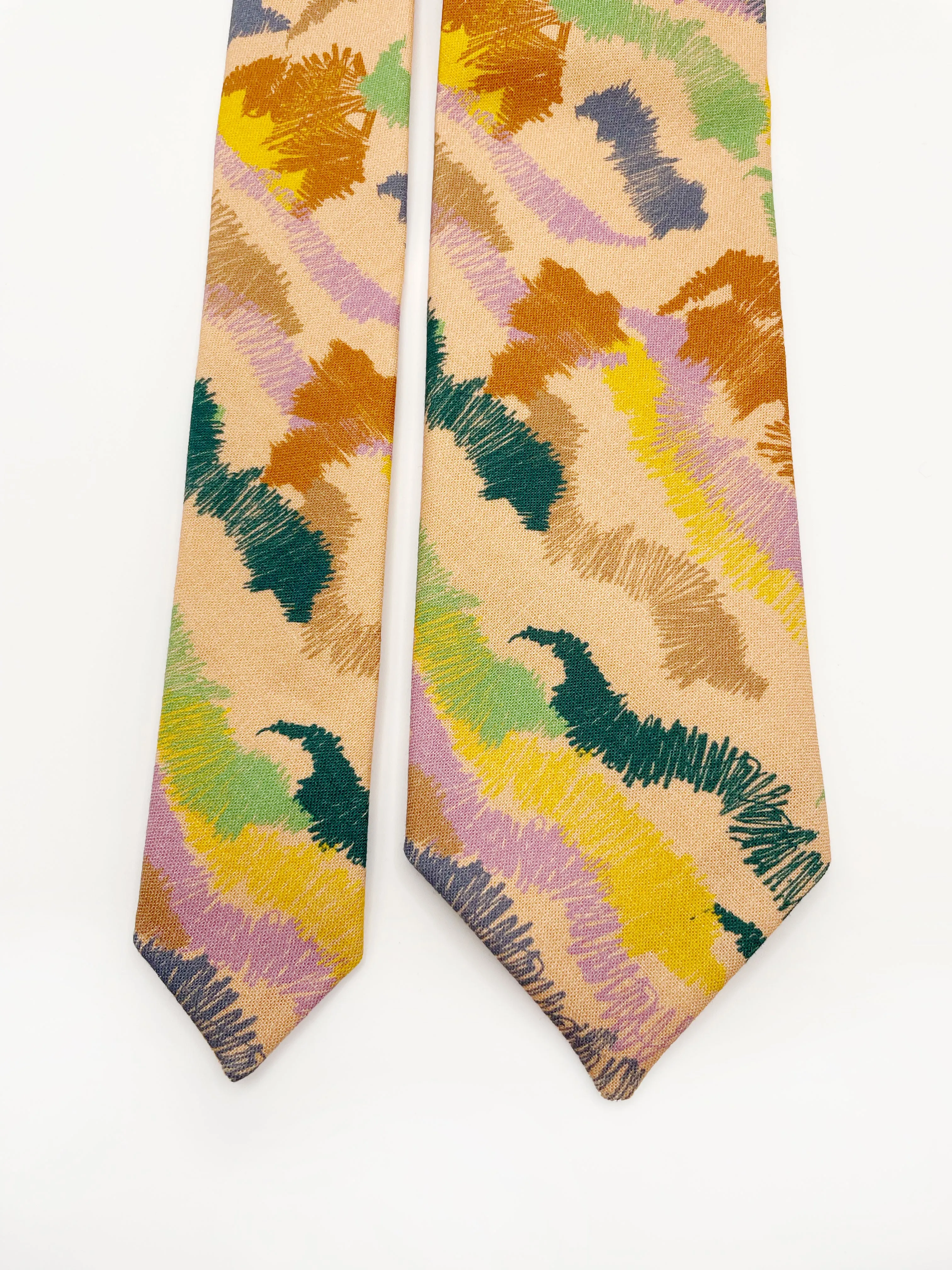 Abstract Earth Tone Necktie  Sonoran Desert Hills Boho Necktie