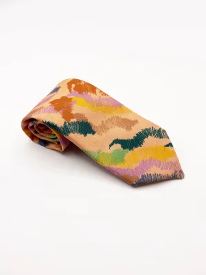 Abstract Earth Tone Necktie  Sonoran Desert Hills Boho Necktie