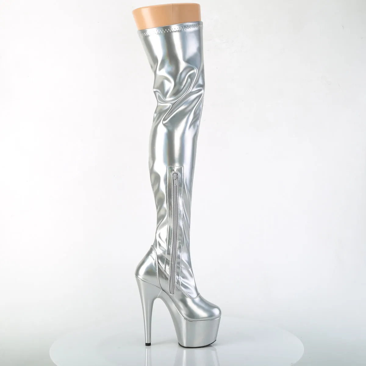 ADORE-3000HWR Pleaser Silver Sexy Platform Shoes (Pole Dancing Heels)