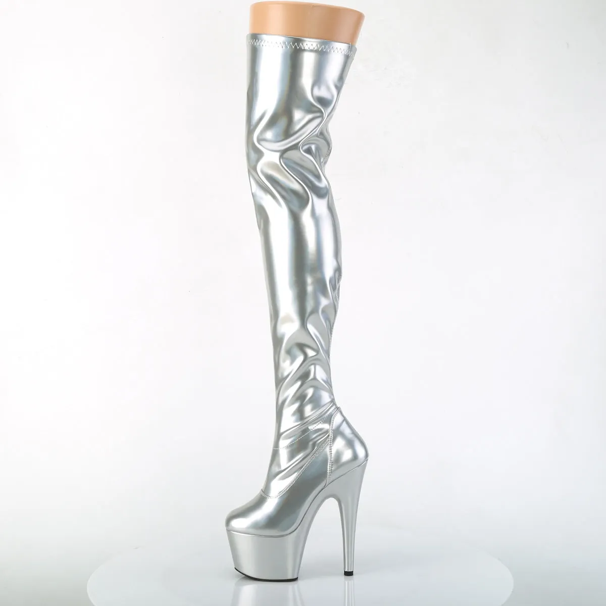 ADORE-3000HWR Pleaser Silver Sexy Platform Shoes (Pole Dancing Heels)