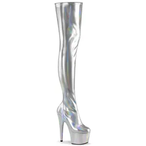 ADORE-3000HWR Pleaser Silver Sexy Platform Shoes (Pole Dancing Heels)
