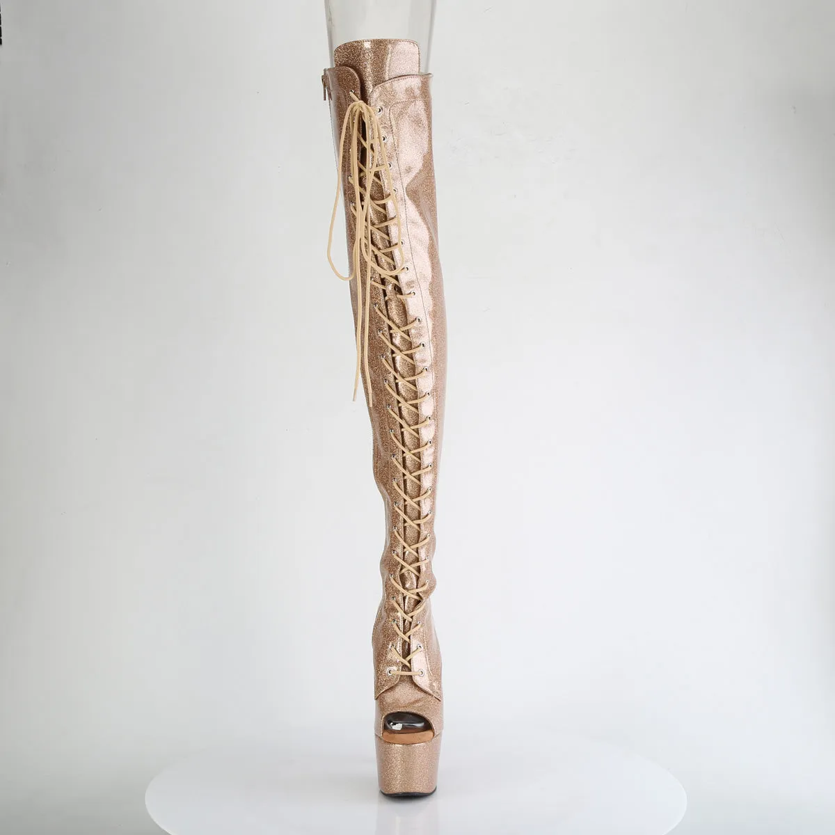 ADORE-3021GP Pleaser Gold Glitter Sexy Platform Shoes (Pole Dancing Heels)