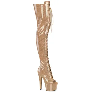 ADORE-3021GP Pleaser Gold Glitter Sexy Platform Shoes (Pole Dancing Heels)