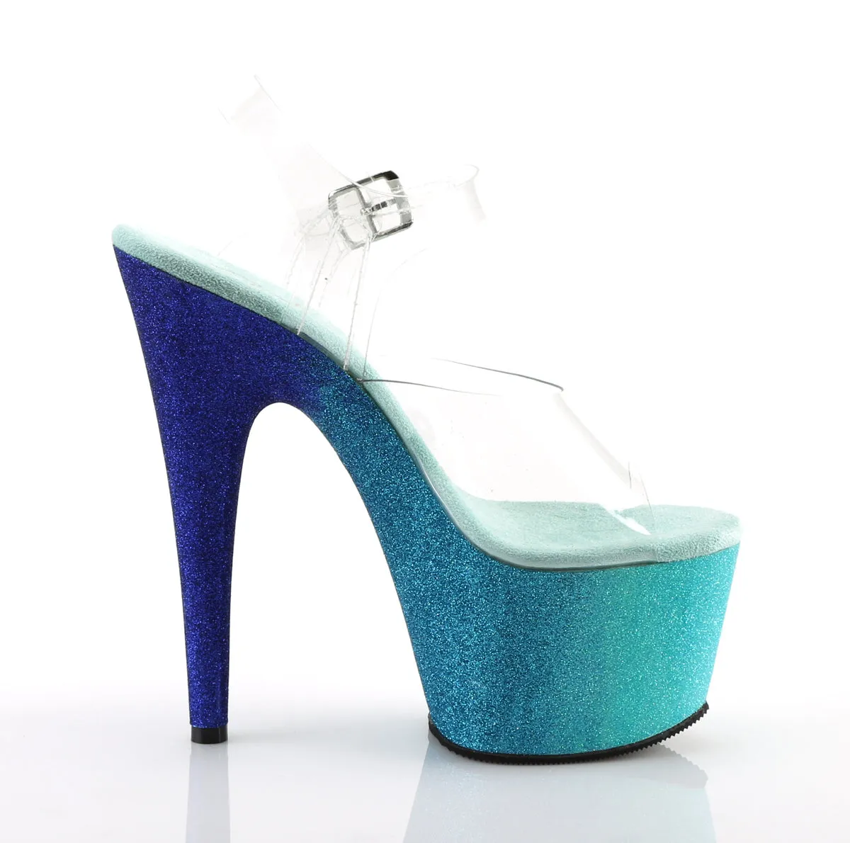 ADORE-708OMBRE Pleaser Clear/Aqua Sexy Platform Shoes (Pole Dancing Heels)