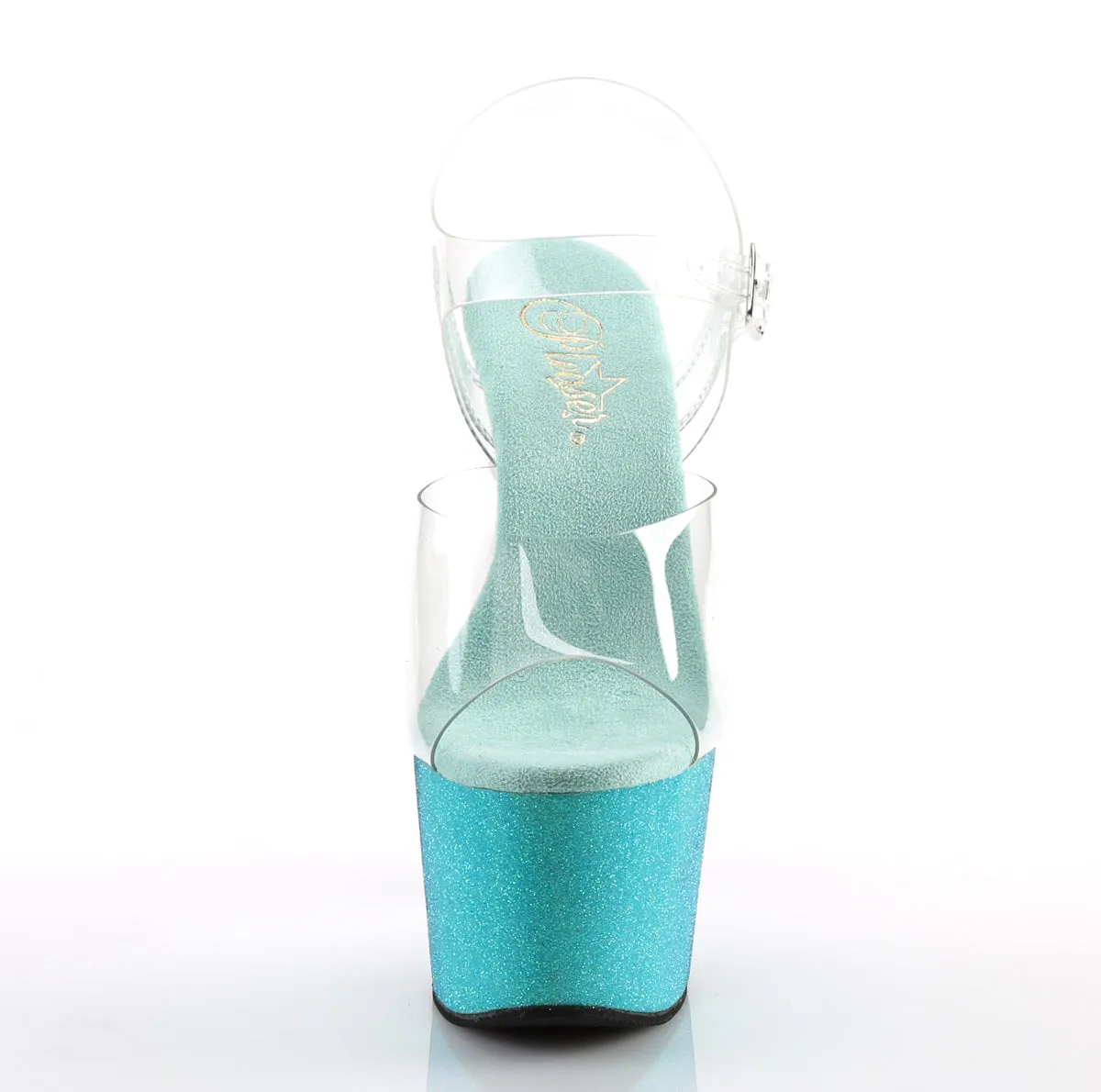 ADORE-708OMBRE Pleaser Clear/Aqua Sexy Platform Shoes (Pole Dancing Heels)