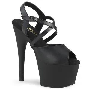 ADORE-724 Pleaser Black Faux Leather Sexy Platform Shoes (Pole Dancing Heels)