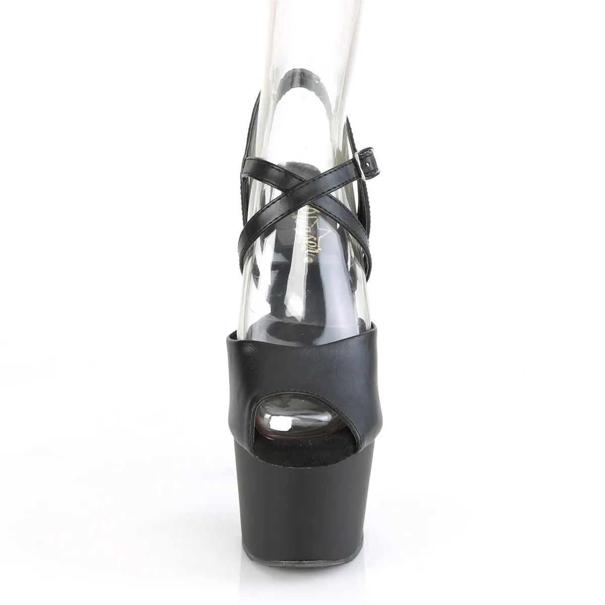 ADORE-724 Pleaser Black Faux Leather Sexy Platform Shoes (Pole Dancing Heels)