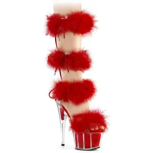 ADORE-728F Pleaser Clear/Red Sexy Platform Shoes (Pole Dancing Heels)