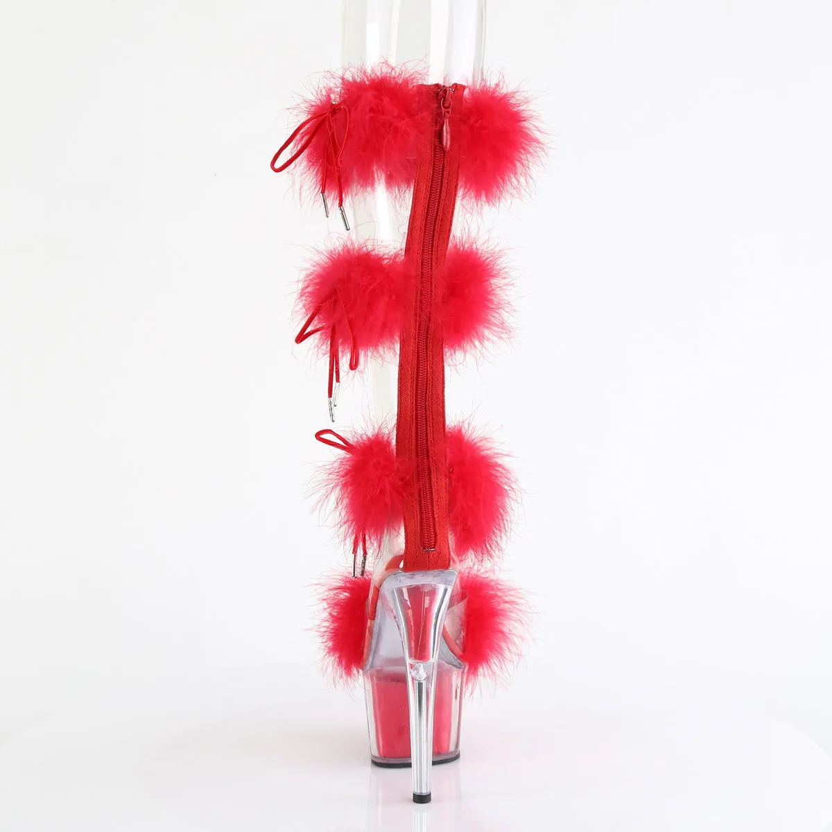 ADORE-728F Pleaser Clear/Red Sexy Platform Shoes (Pole Dancing Heels)
