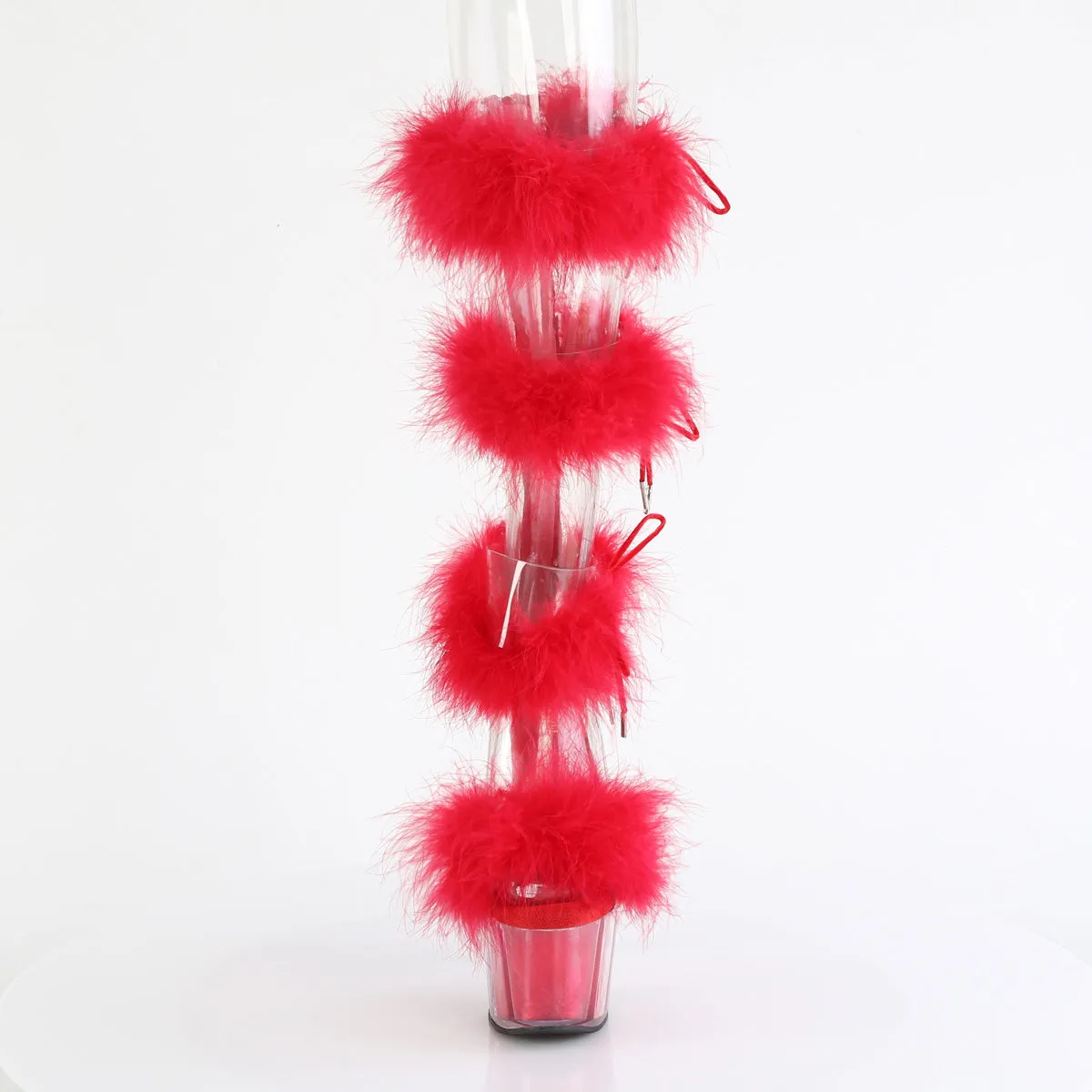 ADORE-728F Pleaser Clear/Red Sexy Platform Shoes (Pole Dancing Heels)