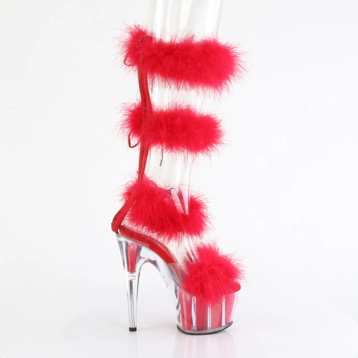 ADORE-728F Pleaser Clear/Red Sexy Platform Shoes (Pole Dancing Heels)