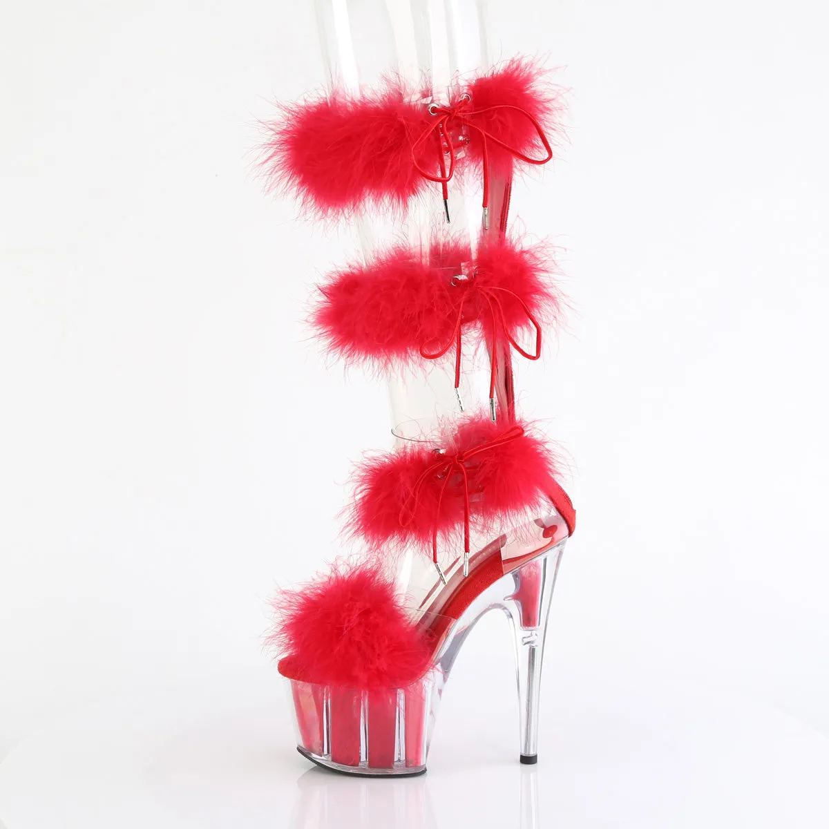 ADORE-728F Pleaser Clear/Red Sexy Platform Shoes (Pole Dancing Heels)