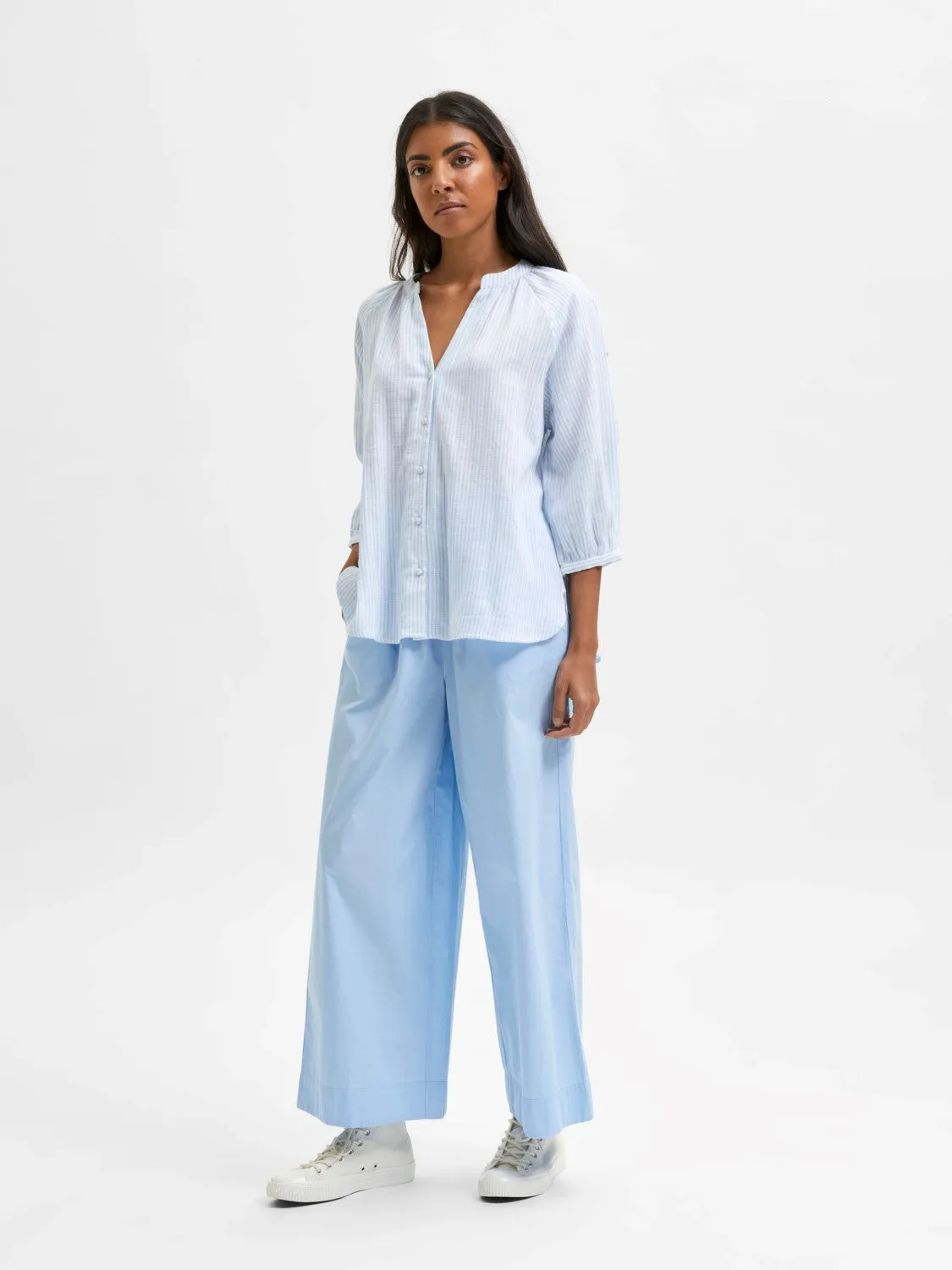 Alberta 3/4 Shirt - Blue Bell
