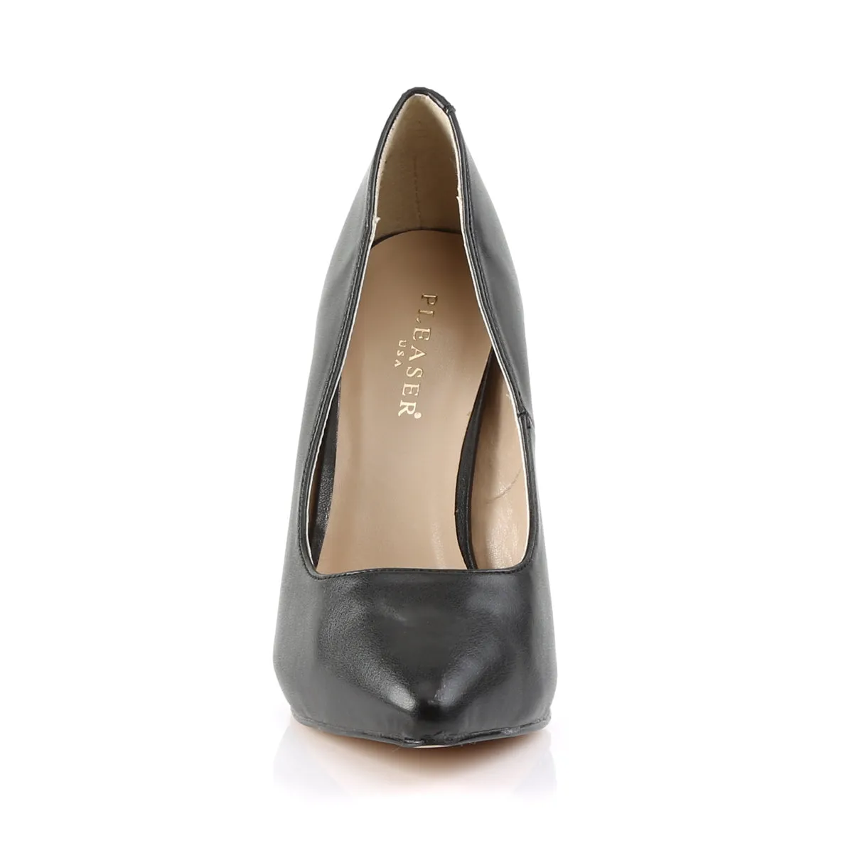 AMUSE-20 Pleaser Black Faux Leather Sexy Single Sole Shoes (Fetish Footwear)