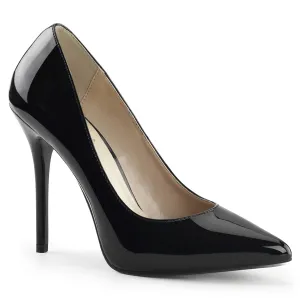 AMUSE-20 Pleaser Black Patent Sexy Single Sole Shoes (Fetish Footwear)