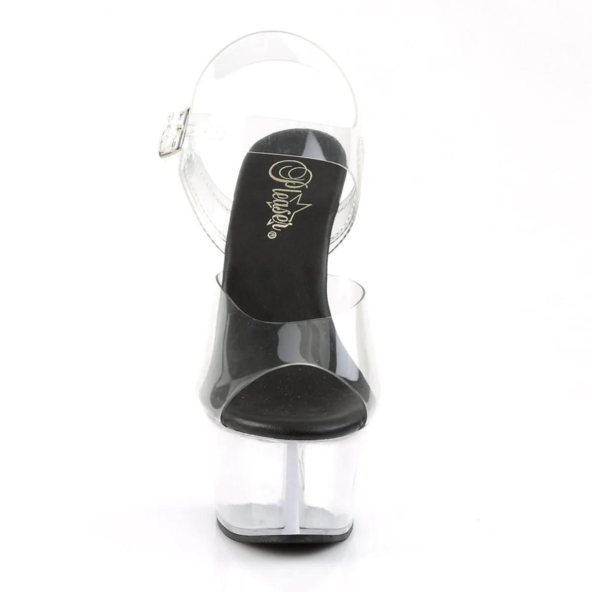 ASPIRE-608 Pleaser Clear/Black Sexy Platform Shoes (Pole Dancing Heels)