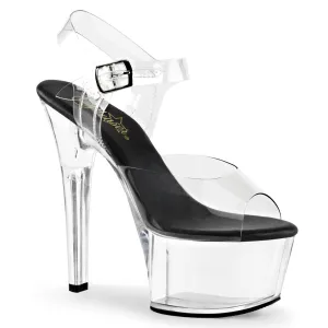 ASPIRE-608 Pleaser Clear/Black Sexy Platform Shoes (Pole Dancing Heels)