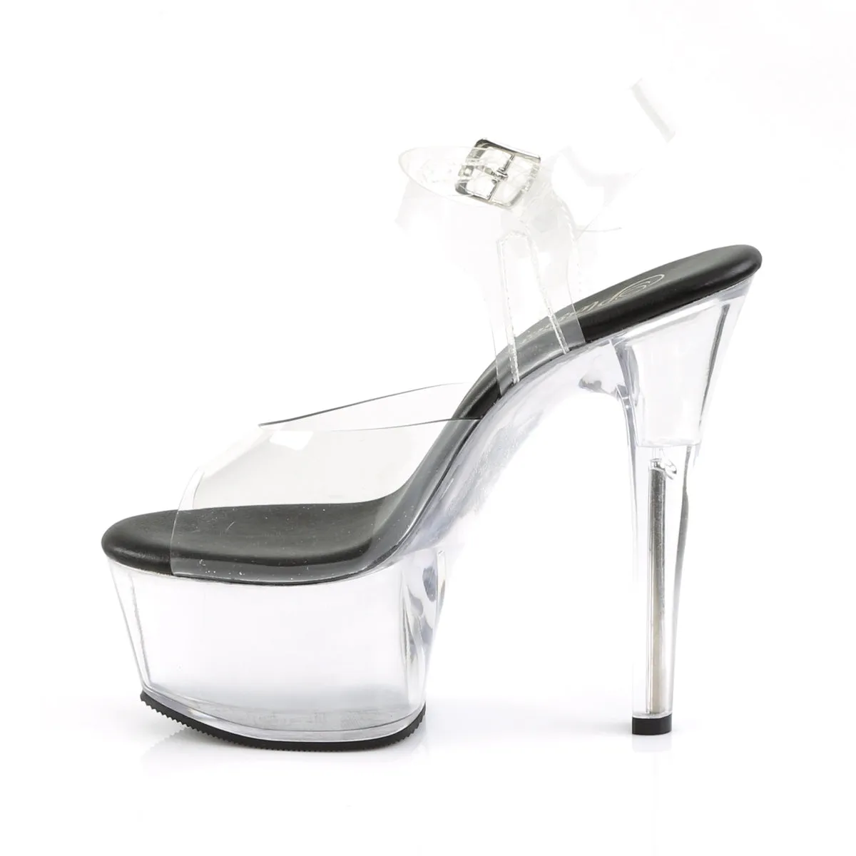 ASPIRE-608 Pleaser Clear/Black Sexy Platform Shoes (Pole Dancing Heels)