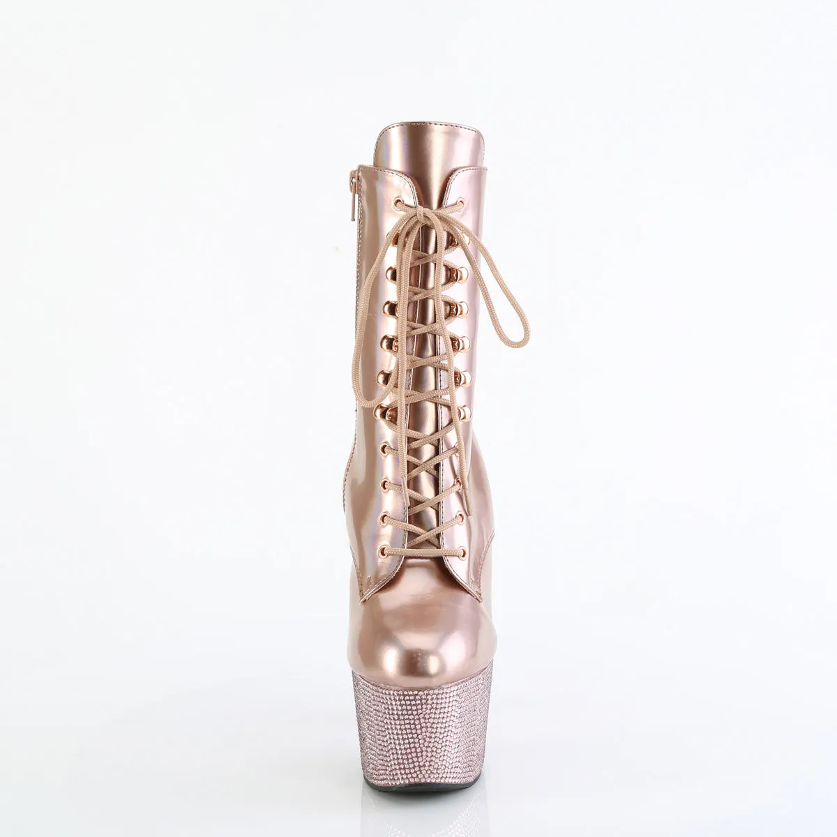 BEJEWELED-1020-7 Pleaser R. Gold Holo Pat/R. Gold AB Sexy Platform Shoes (Pole Dancing Heels)