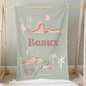 Boho Desert Personalized Minky Blanket