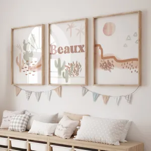 Boho Desert Personalized Nursery Art