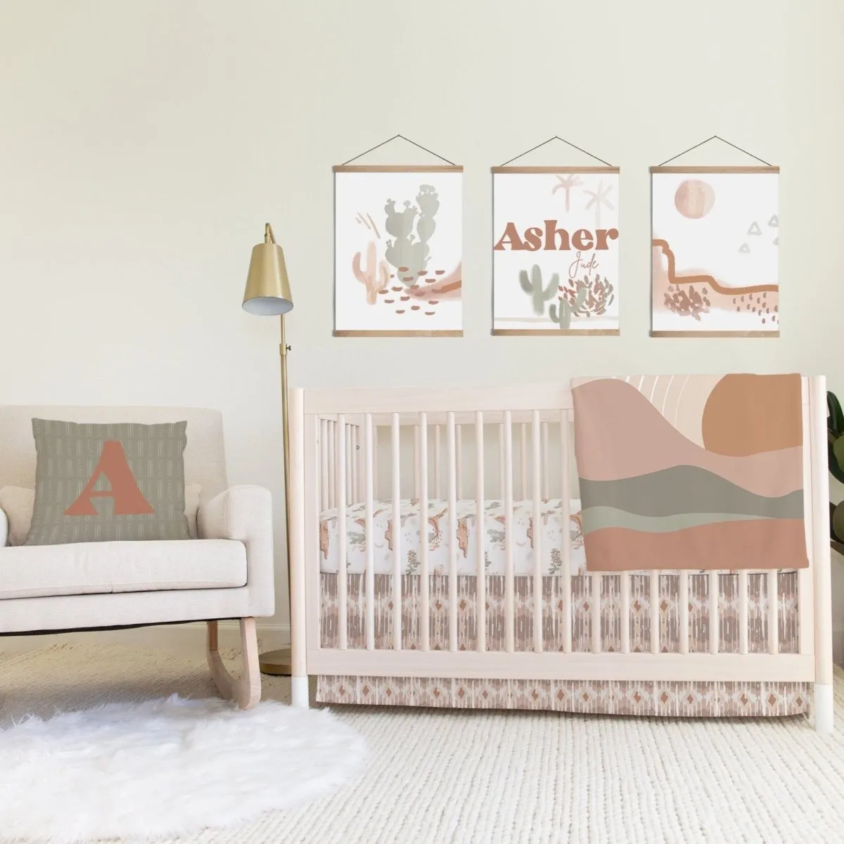 Boho Desert Personalized Nursery Art