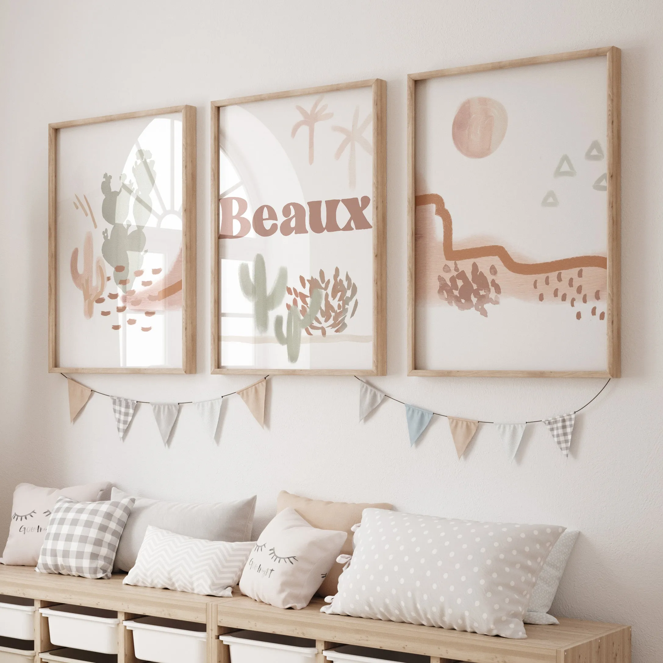 Boho Desert Personalized Nursery Art