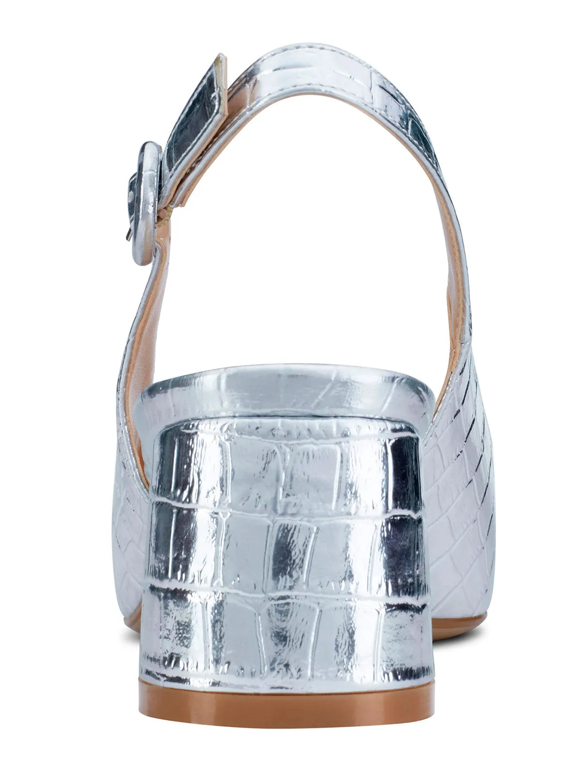CASTAMERE Womens Chunky Block Heels Slingback Pumps Slip-on Pointy Toe 5CM Heel Sandals