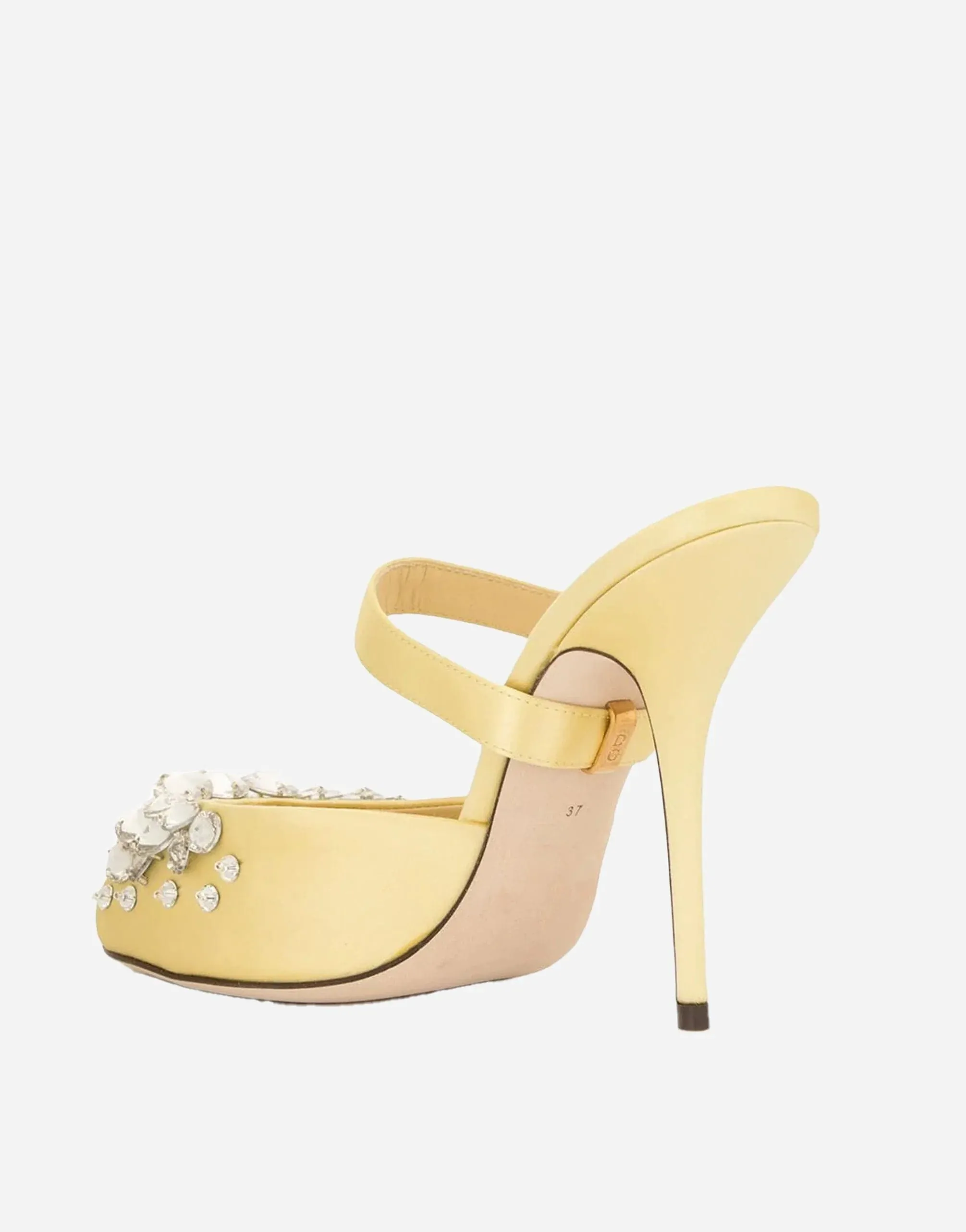 Crystal-Embellished Metallic Pumps