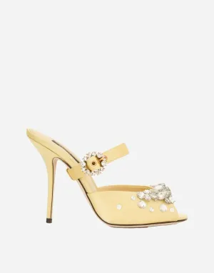 Crystal-Embellished Metallic Pumps