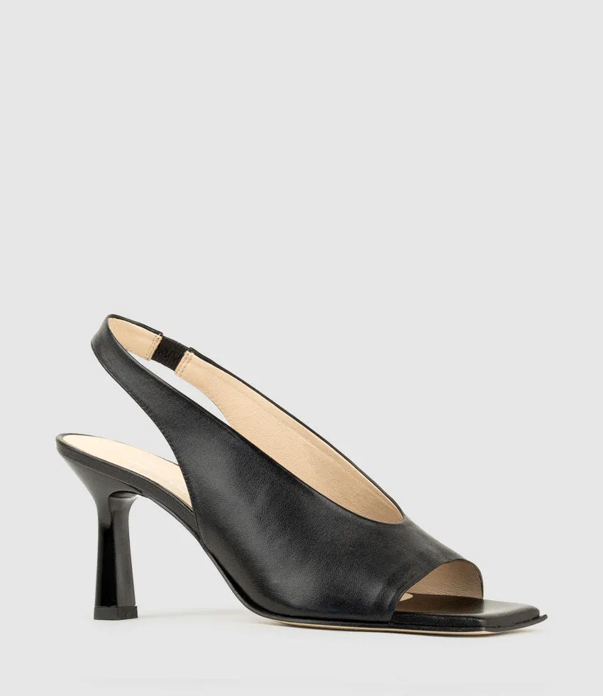 DESTINY90 Open Toe Slingback in Black