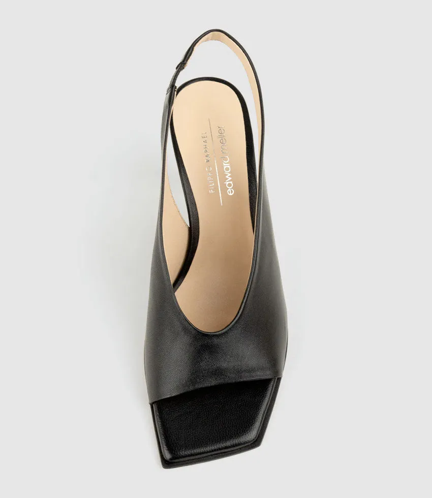 DESTINY90 Open Toe Slingback in Black