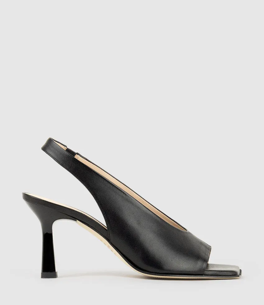 DESTINY90 Open Toe Slingback in Black