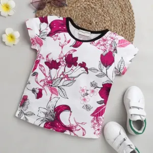Floral Printed Top - Offwhite