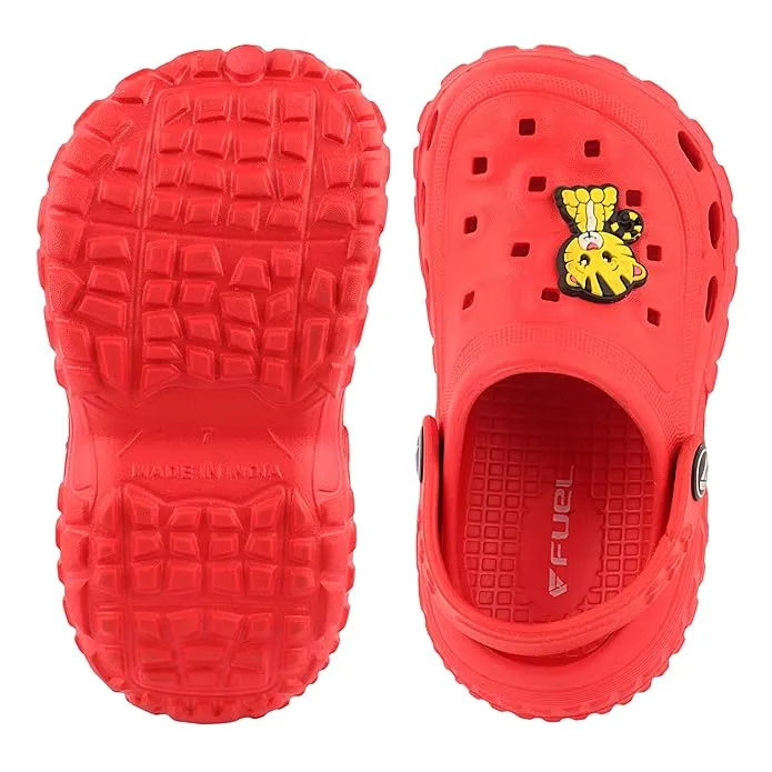 FUEL Clogs Slipper For 4-10 Years Boys/Girls/Toddler (PODDLE-RED)