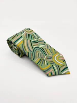 Green Desert Rain Necktie - Abstract Green Boho Men's Necktie