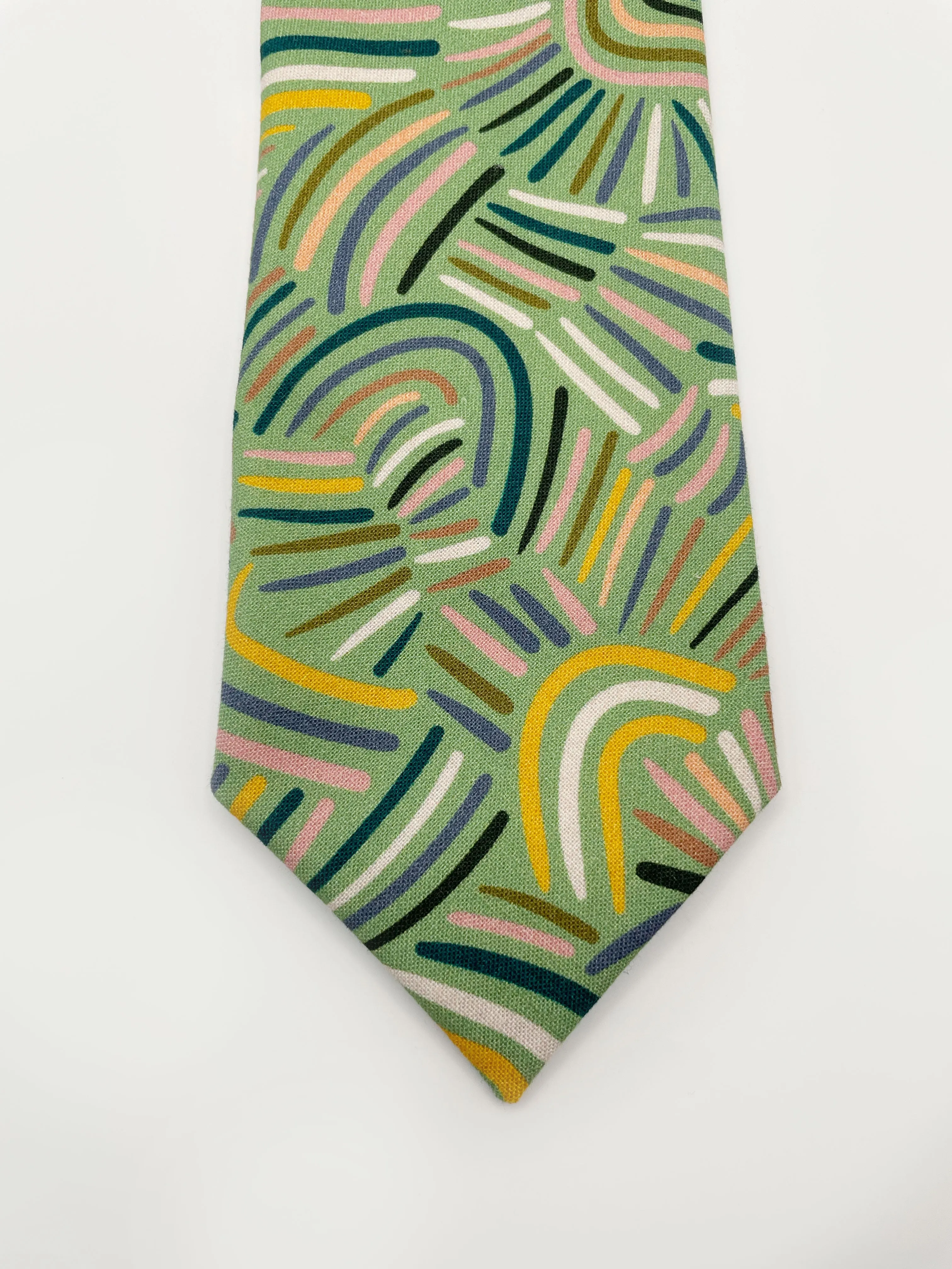 Green Desert Rain Necktie - Abstract Green Boho Men's Necktie