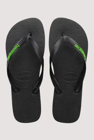 HAVAIANAS LOGO FILETE - BLACK/NEON GREEN