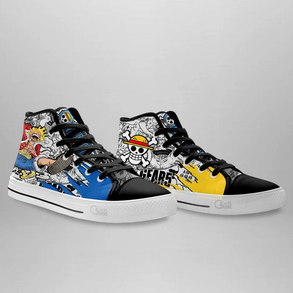 Luffy Gear 5 High Top Shoes Custom Nika Joy Boy OP Anime Sneakers