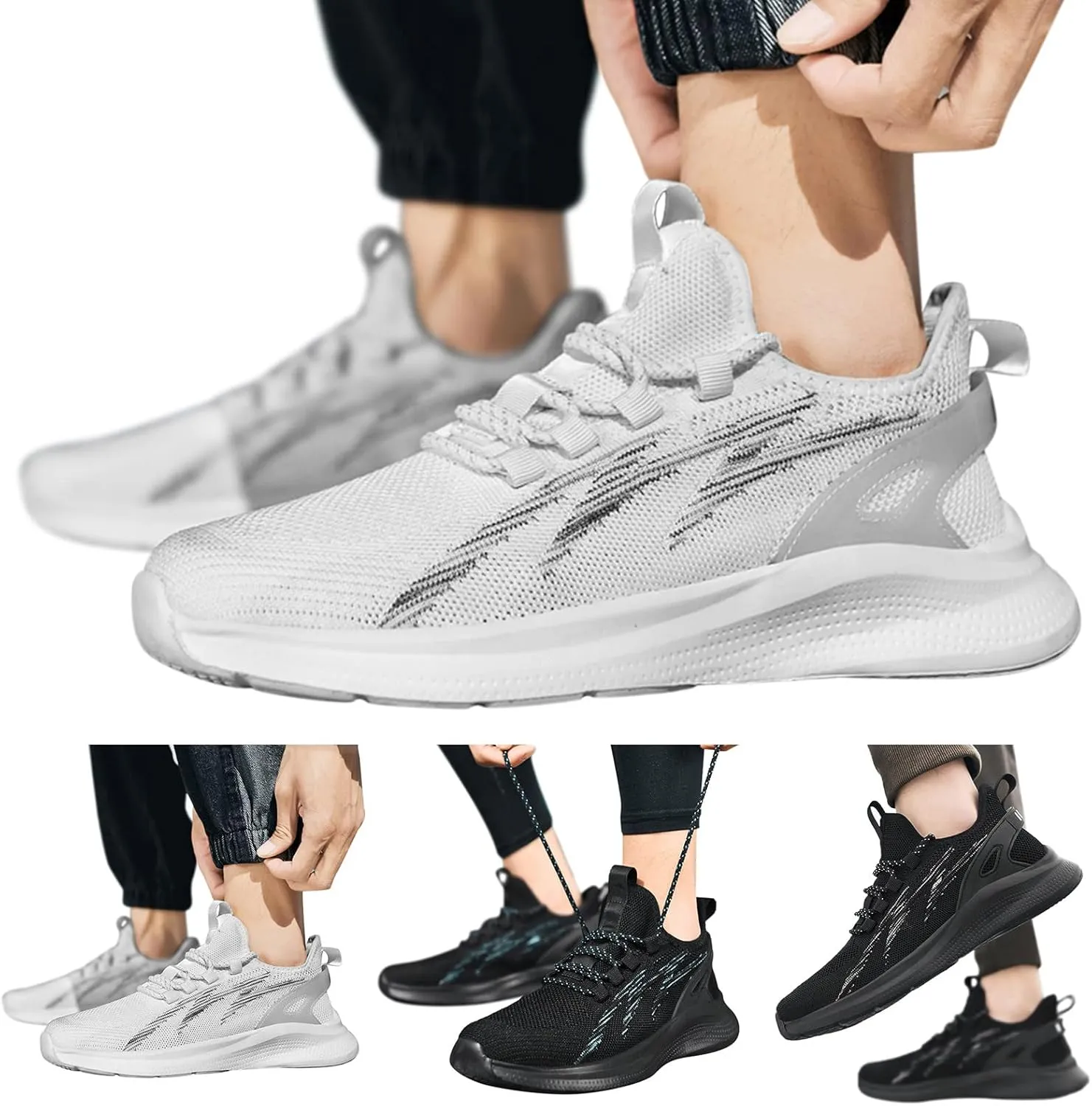 Men's Arch Support Walking Shoes Breathable and Light Outdoor Comfy Walking Shoe Arch Support Plantar Fasciitis