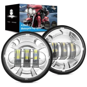 Motorcycle 4.5Inch Chrome LED Fog Lights 2Pcs