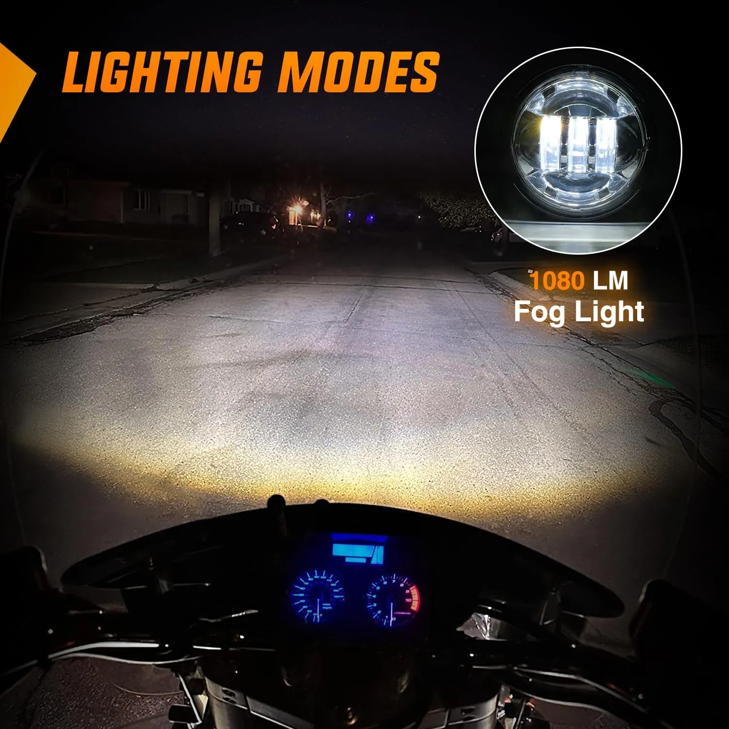 Motorcycle 4.5Inch Chrome LED Fog Lights 2Pcs