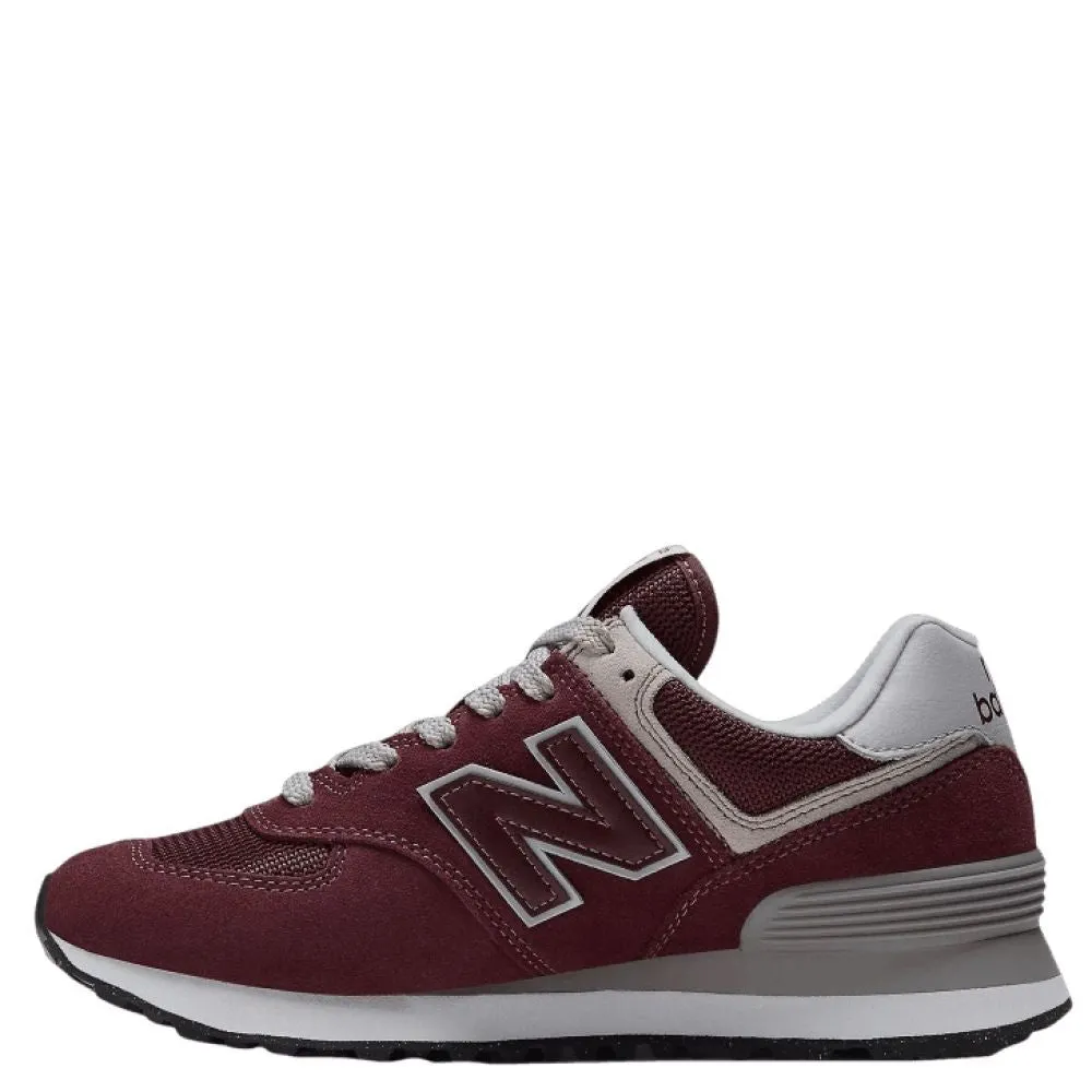 New Balance Women's 574v3 in Burgundy with White