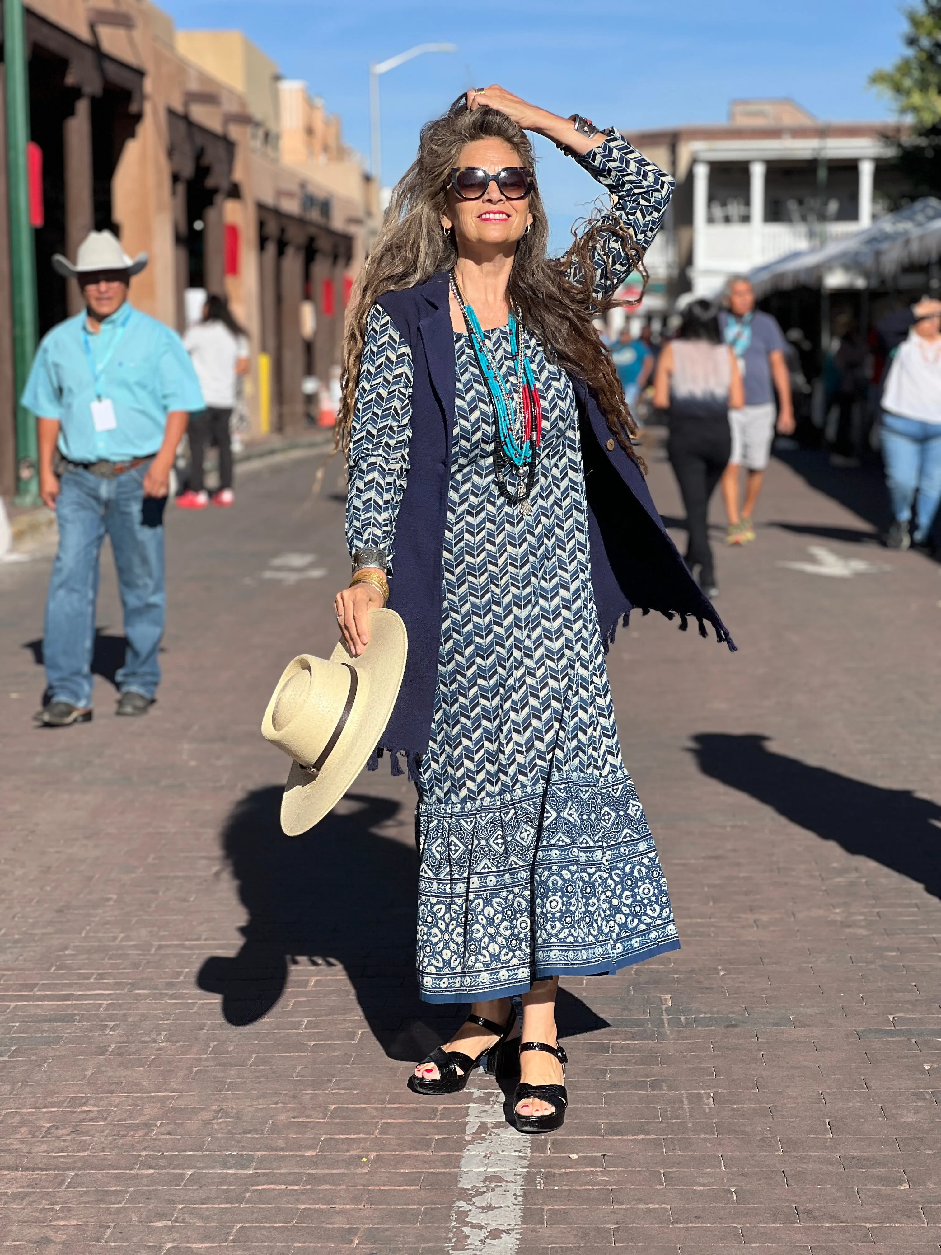 Prisma Indigo Cotton Mermaid Dress