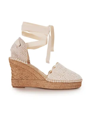 Purl Espadrille Wedge White