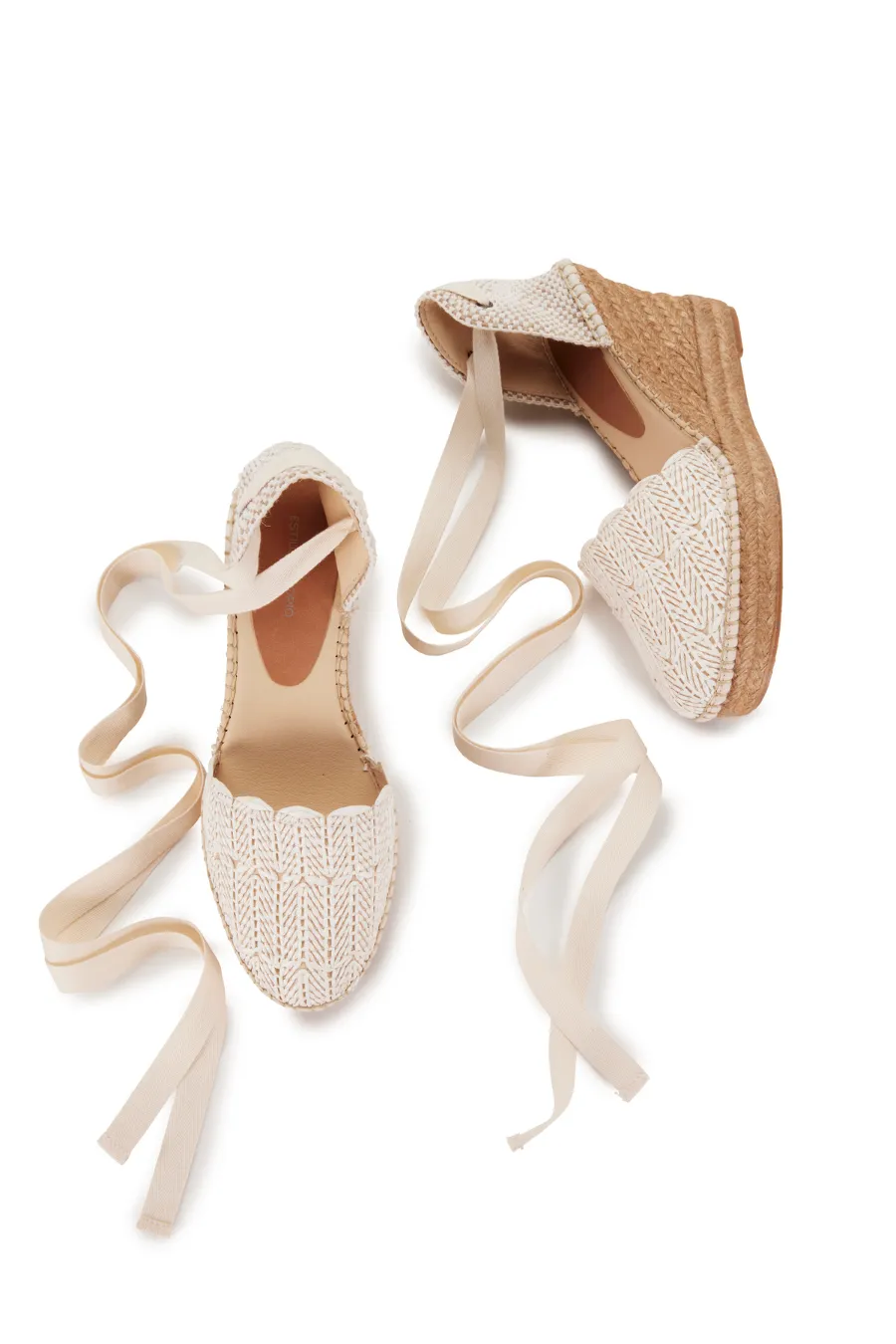 Purl Espadrille Wedge White