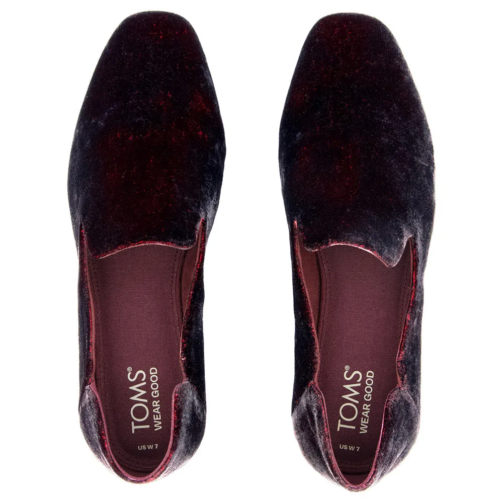 TOMS Women Lara Deep Burgundy Jewel Velvet Loafer