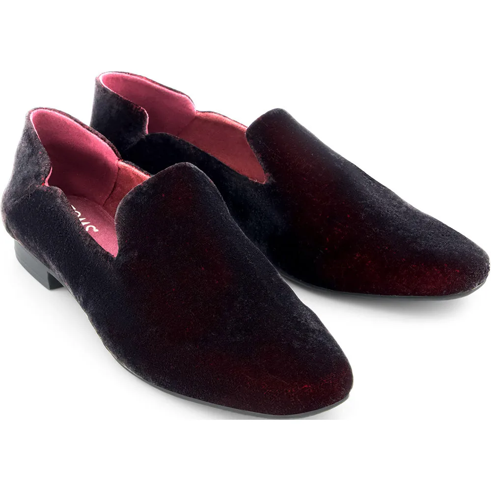 TOMS Women Lara Deep Burgundy Jewel Velvet Loafer