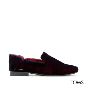 TOMS Women Lara Deep Burgundy Jewel Velvet Loafer
